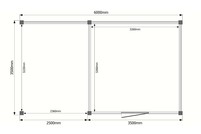 Tuinhuis met veranda plat dak 350 x 350 + 250cm Tuinhuis met veranda plat dak 350 x 350 + 250cm