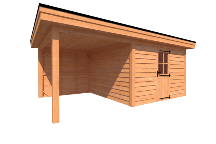 Tuinhuis met veranda plat dak 350 x 350 + 250cm Tuinhuis met veranda plat dak 350 x 350 + 250cm