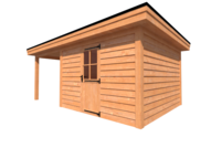 Tuinhuis met veranda plat dak 350 x 350 + 250cm Tuinhuis met veranda plat dak 350 x 350 + 250cm