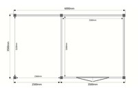 Tuinhuis met veranda plat dak 350 x 350 + 250cm Tuinhuis met veranda plat dak 350 x 350 + 250cm