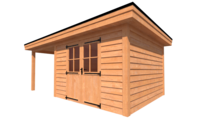 Tuinhuis met veranda plat dak 350 x 350 + 250cm Tuinhuis met veranda plat dak 350 x 350 + 250cm