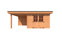 Tuinhuis met veranda plat dak 350 x 350 + 250cm Tuinhuis met veranda plat dak 350 x 350 + 250cm