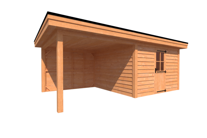 Tuinhuis met veranda plat dak 350 x 350 + 300cm Tuinhuis met veranda plat dak 350 x 350 + 300cm