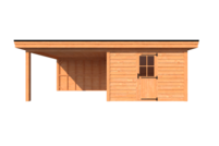 Tuinhuis met veranda plat dak 350 x 350 + 350cm