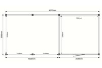 Tuinhuis met veranda plat dak 350 x 350 + 450cm Tuinhuis met veranda plat dak 350 x 350 + 450cm