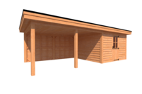 Tuinhuis met veranda plat dak 350 x 350 + 450cm Tuinhuis met veranda plat dak 350 x 350 + 450cm