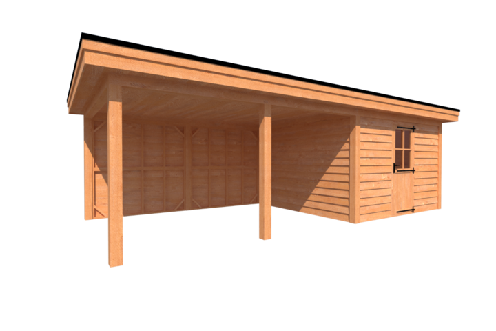 Tuinhuis met veranda plat dak 350 x 350 + 450cm Tuinhuis met veranda plat dak 350 x 350 + 450cm