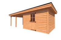 Tuinhuis met veranda plat dak 350 x 350 + 450cm Tuinhuis met veranda plat dak 350 x 350 + 450cm