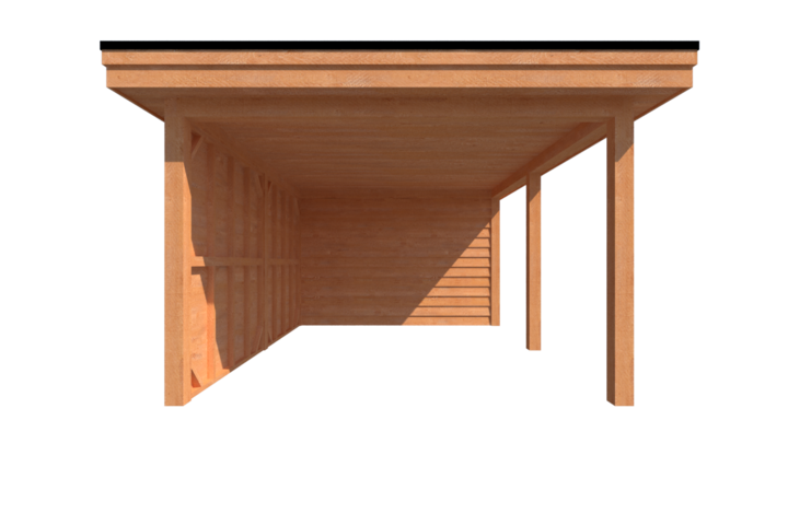 Tuinhuis met veranda plat dak 350 x 350 + 450cm Tuinhuis met veranda plat dak 350 x 350 + 450cm