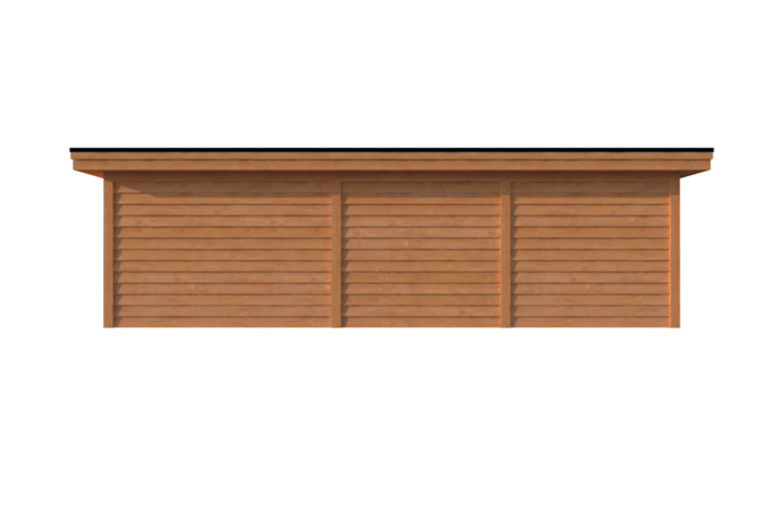 Tuinhuis met veranda plat dak 350 x 350 + 500cm