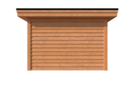 Tuinhuis met veranda plat dak 350 x 350 + 500cm