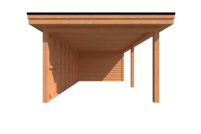Tuinhuis met veranda plat dak 350 x 350 + 550cm Tuinhuis met veranda plat dak 350 x 350 + 550cm