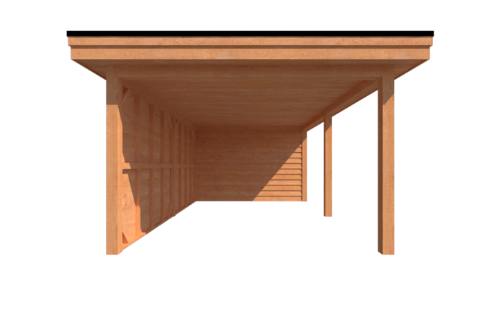 Tuinhuis met veranda plat dak 350 x 350 + 550cm Tuinhuis met veranda plat dak 350 x 350 + 550cm