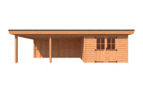 Tuinhuis met veranda plat dak 350 x 350 + 550cm Tuinhuis met veranda plat dak 350 x 350 + 550cm