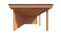 Tuinhuis met veranda plat dak 350 x 350 + 600cm