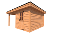 Tuinhuis met veranda plat dak 250 x 400 + 250cm