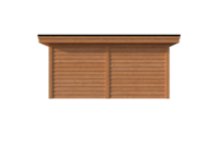 Tuinhuis met veranda plat dak 250 x 400 + 250cm