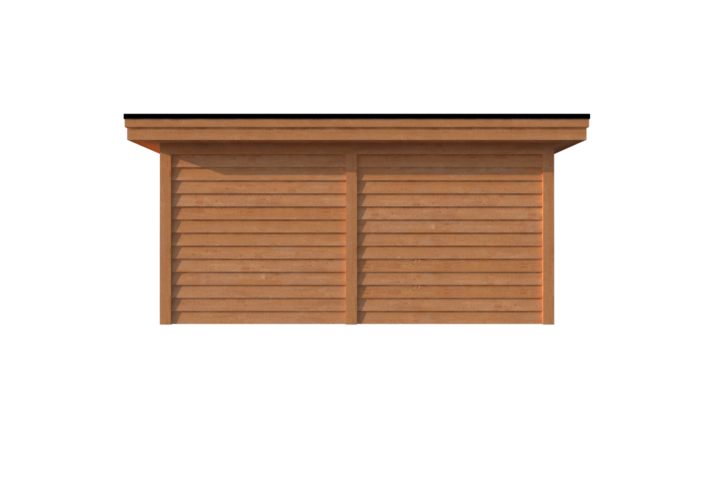 Tuinhuis met veranda plat dak 250 x 400 + 250cm