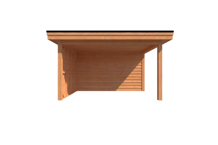 Tuinhuis met veranda plat dak 250 x 400 + 250cm