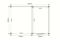 Tuinhuis met veranda plat dak 250 x 400 + 300cm Tuinhuis met veranda plat dak 250 x 400 + 300cm