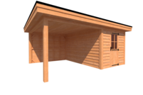 Tuinhuis met veranda plat dak 250 x 400 + 300cm Tuinhuis met veranda plat dak 250 x 400 + 300cm