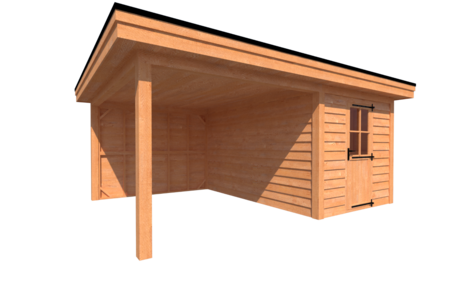 Tuinhuis met veranda plat dak 250 x 400 + 300cm Tuinhuis met veranda plat dak 250 x 400 + 300cm