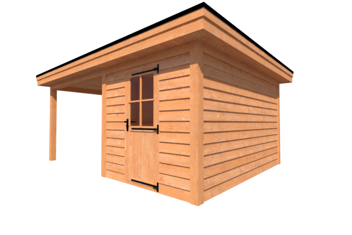 Tuinhuis met veranda plat dak 250 x 400 + 300cm Tuinhuis met veranda plat dak 250 x 400 + 300cm