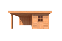 Tuinhuis met veranda plat dak 250 x 400 + 300cm Tuinhuis met veranda plat dak 250 x 400 + 300cm