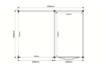 Tuinhuis met veranda plat dak 250 x 400 + 300cm Tuinhuis met veranda plat dak 250 x 400 + 300cm