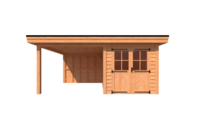Tuinhuis met veranda plat dak 250 x 400 + 300cm Tuinhuis met veranda plat dak 250 x 400 + 300cm