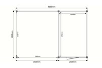 Tuinhuis met veranda plat dak 250 x 400 + 350cm Tuinhuis met veranda plat dak 250 x 400 + 350cm
