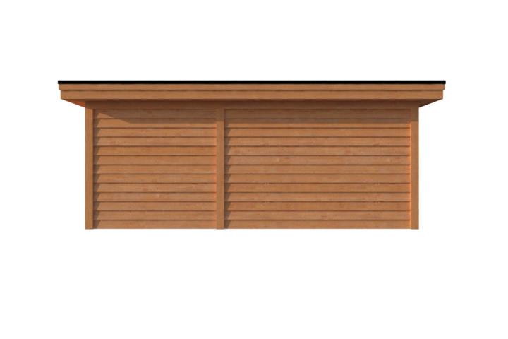Tuinhuis met veranda plat dak 250 x 400 + 350cm Tuinhuis met veranda plat dak 250 x 400 + 350cm
