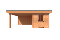 Tuinhuis met veranda plat dak 250 x 400 + 350cm Tuinhuis met veranda plat dak 250 x 400 + 350cm