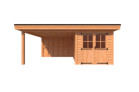 Tuinhuis met veranda plat dak 250 x 400 + 350cm Tuinhuis met veranda plat dak 250 x 400 + 350cm