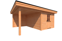 Tuinhuis met veranda plat dak 300 x 400 + 250cm Tuinhuis met veranda plat dak 300 x 400 + 250cm