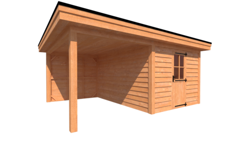 Tuinhuis met veranda plat dak 300 x 400 + 250cm