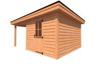 Tuinhuis met veranda plat dak 300 x 400 + 250cm Tuinhuis met veranda plat dak 300 x 400 + 250cm