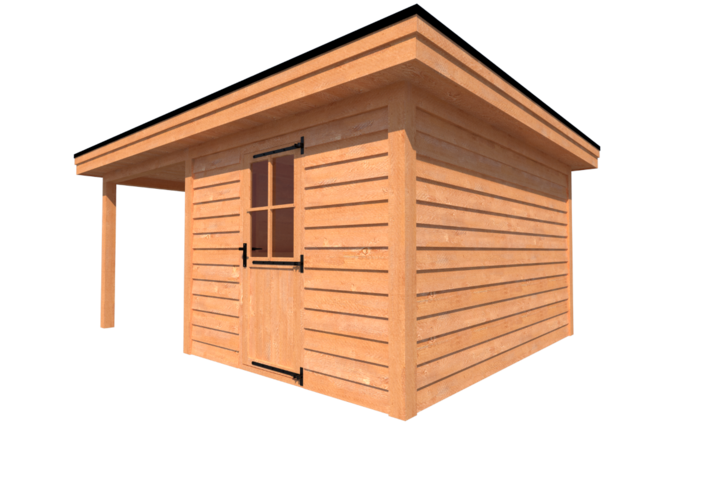 Tuinhuis met veranda plat dak 300 x 400 + 250cm Tuinhuis met veranda plat dak 300 x 400 + 250cm