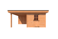 Tuinhuis met veranda plat dak 300 x 400 + 250cm Tuinhuis met veranda plat dak 300 x 400 + 250cm