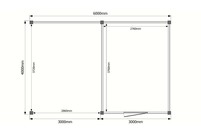 Tuinhuis met veranda plat dak 300 x 400 + 300cm