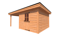 Tuinhuis met veranda plat dak 300 x 400 + 300cm