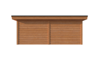 Tuinhuis met veranda plat dak 300 x 400 + 300cm