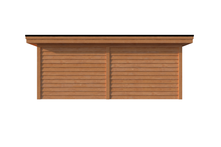 Tuinhuis met veranda plat dak 300 x 400 + 300cm