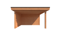 Tuinhuis met veranda plat dak 300 x 400 + 300cm