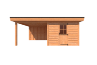 Tuinhuis met veranda plat dak 300 x 400 + 300cm