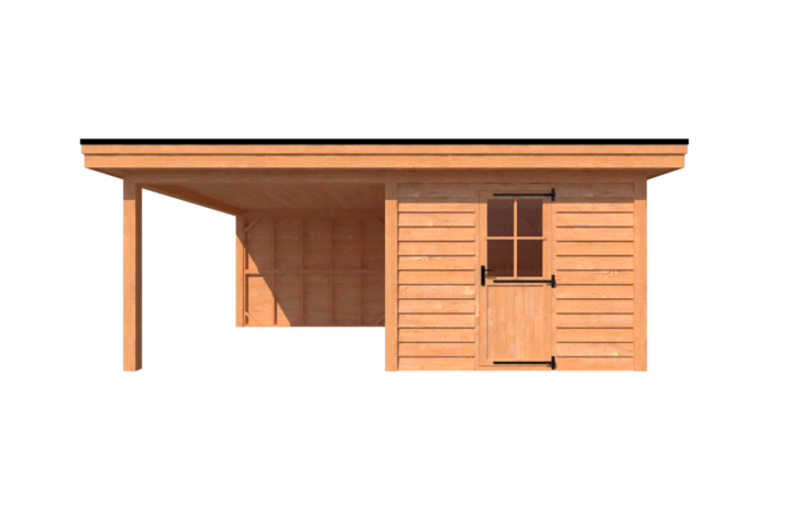 Tuinhuis met veranda plat dak 300 x 400 + 300cm