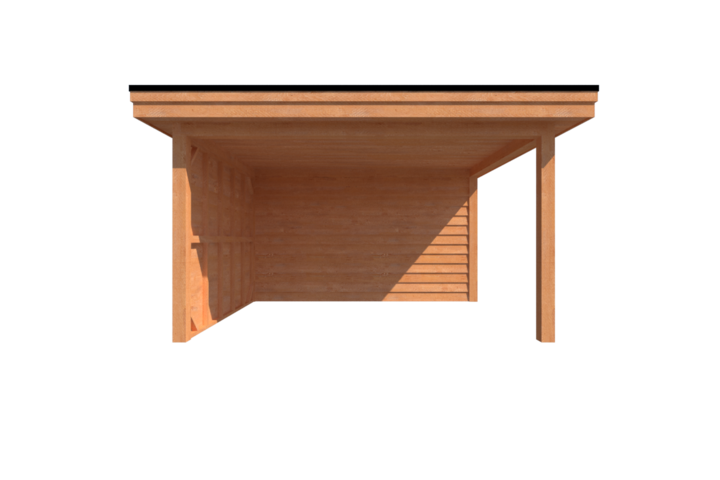 Tuinhuis met veranda plat dak 300 x 400 + 300cm