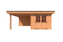 Tuinhuis met veranda plat dak 300 x 400 + 300cm