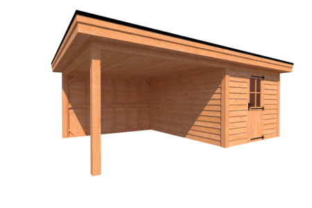 Tuinhuis met veranda plat dak 300 x 400 + 350cm Tuinhuis met veranda plat dak 300 x 400 + 350cm