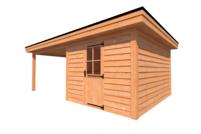 Tuinhuis met veranda plat dak 300 x 400 + 350cm Tuinhuis met veranda plat dak 300 x 400 + 350cm